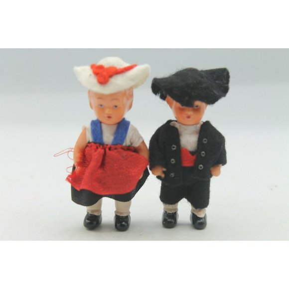 Celluloid Dolls 3" High Unknown Maker w/Clothing - Picture 5 of 6